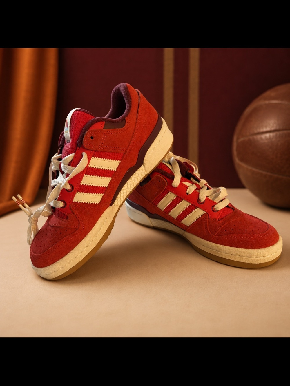 adidas Kids Red and White Low-Top Sneakers